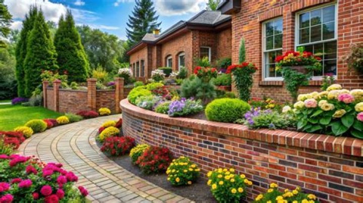 What should I plant in front of a brick house?