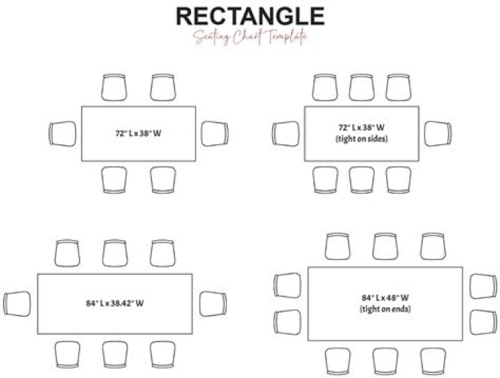 What size is a rectangle table that seats 6?