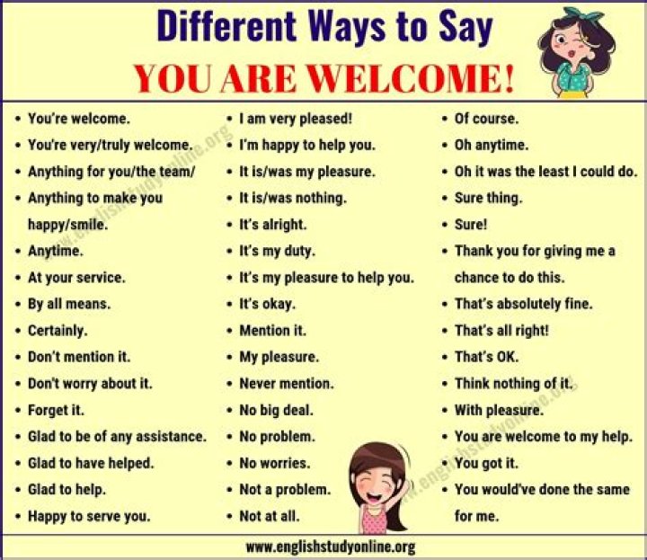 What to say after someone welcomes you?