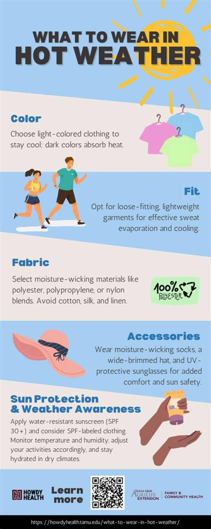 What type of clothing do you wear in hot weather?