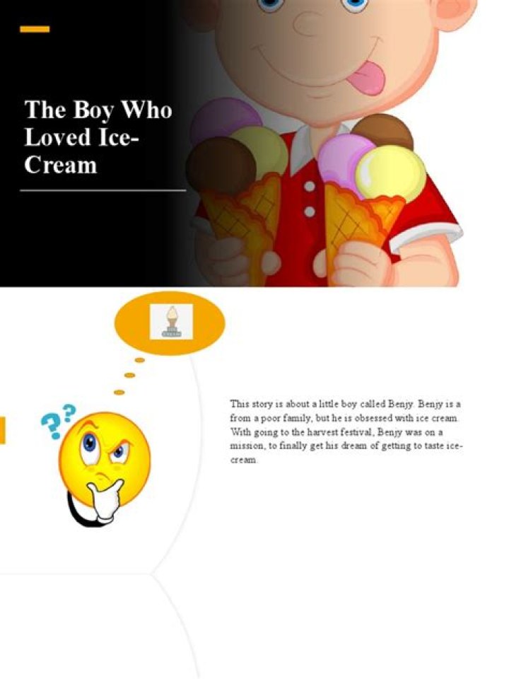 What was the conflict in the boy who loved ice cream?