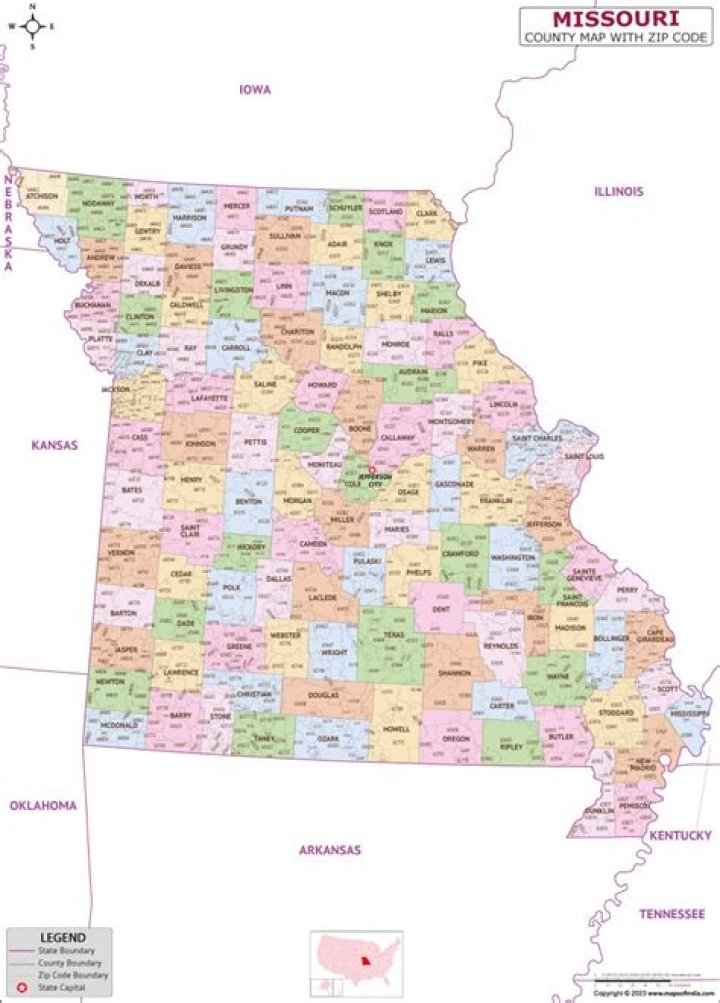 Where is the ZIP code 65037 in Missouri?