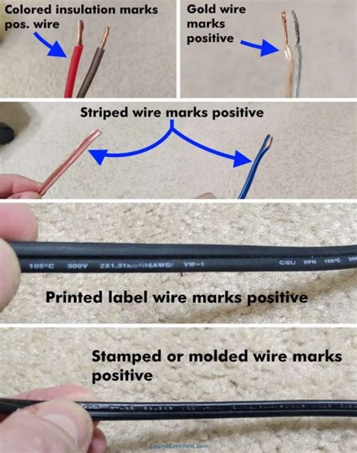 Which color is positive on speaker wires?
