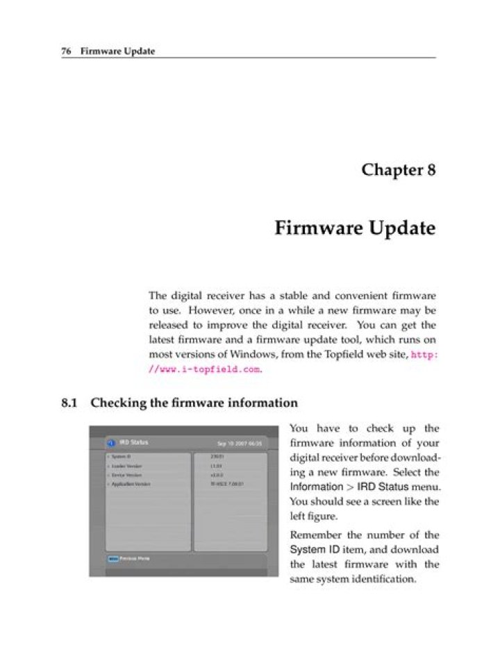 Which is the latest firmware for Topfield HD?