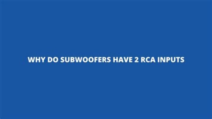 Why do subwoofers have 2 RCA inputs?