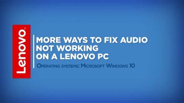 Why is audio not working on Windows 10?