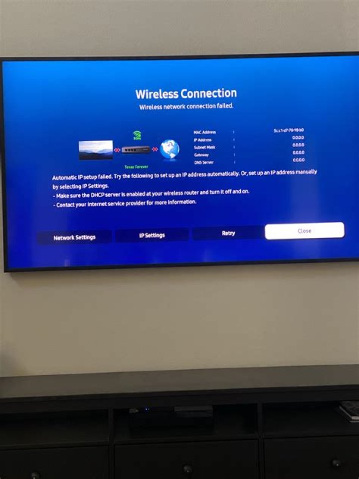 Why is my TV not connecting to my router?